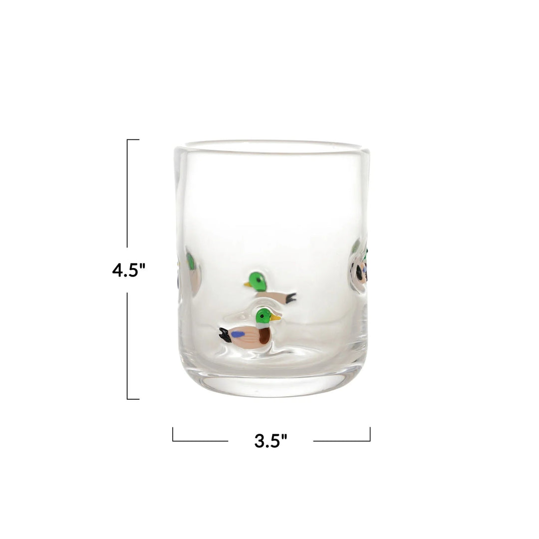 Hand-Blown Mallard Duck Drinking Glass - Merry PigletsCreative Co-Op