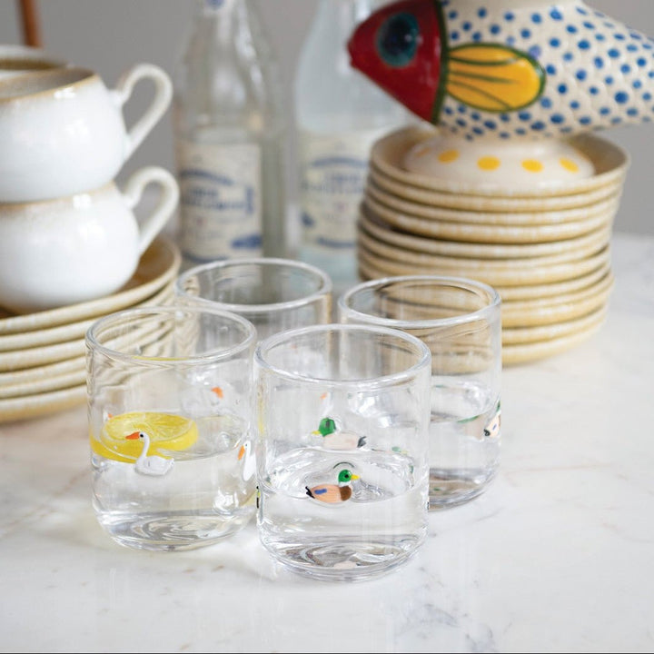 Hand-Blown Mallard Duck Drinking Glass - Merry PigletsCreative Co-Op
