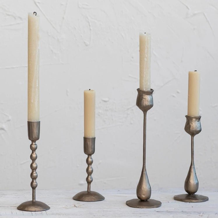 Hand - Forged Iron Taper Candle Holder - Merry PigletsCreative Co - Op