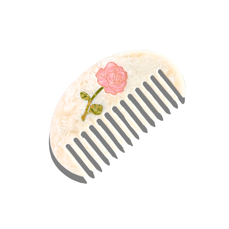 Hand - Painted Spring Rose Hair Comb - Merry PigletsSolar Eclipse