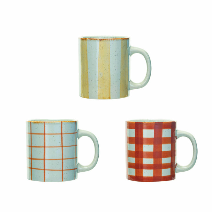 Hand Painted Stoneware Mug - Merry PigletsCreative Co-Op