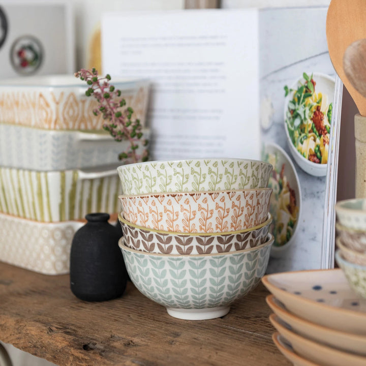 Hand Stamped Bowl - Merry PigletsCreative Co - Op