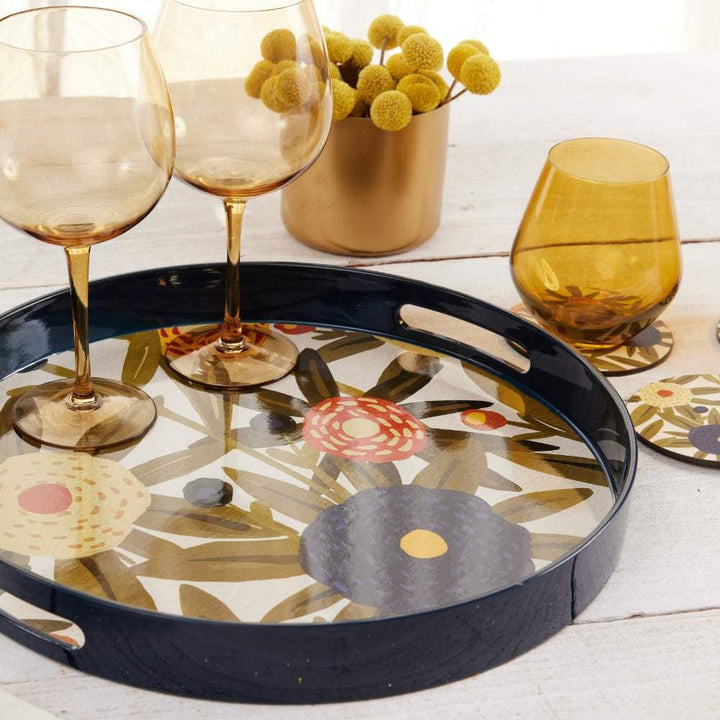 Harvest Sunshine Round Serving Tray - Merry Pigletsrockflowerpaper