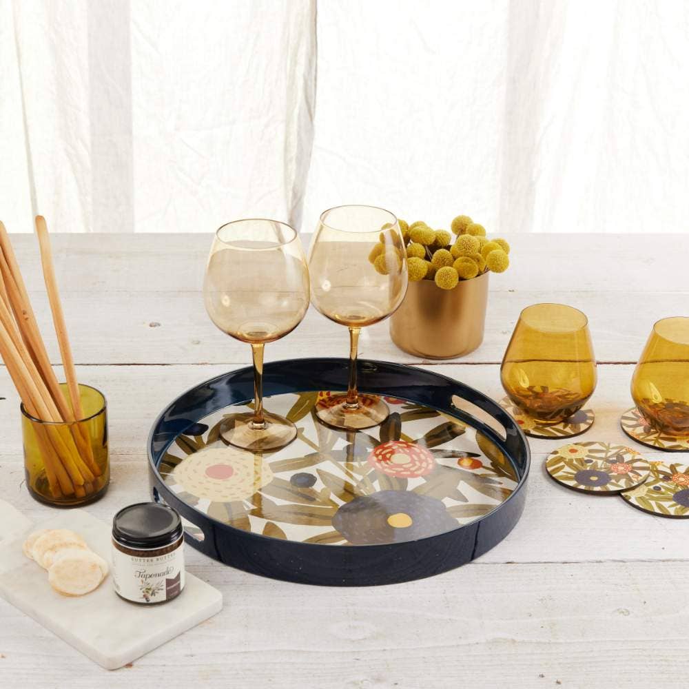 Harvest Sunshine Round Serving Tray - Merry Pigletsrockflowerpaper