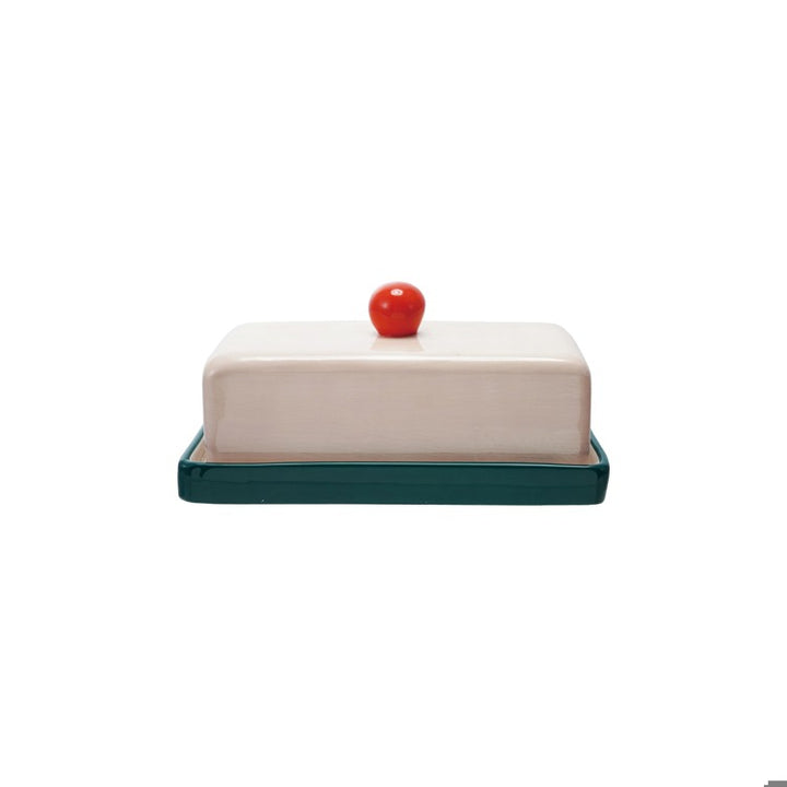 Colorful Stoneware Butter Dish
