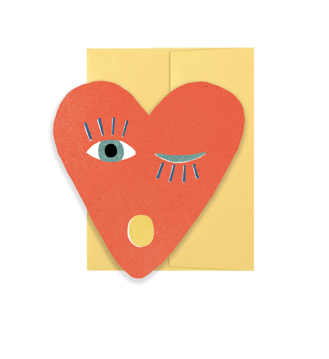 Heart Blink Greeting Card - Merry PigletsIsatopia