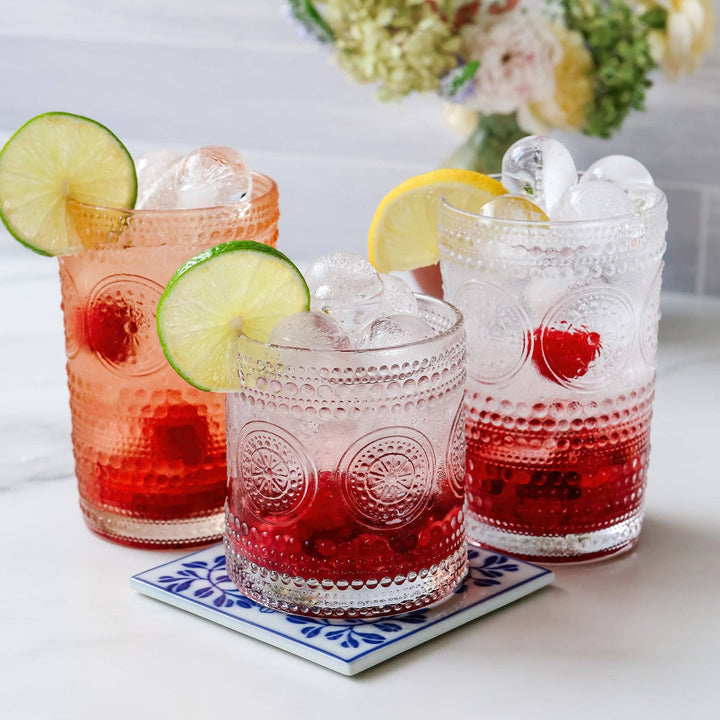 Hobnail Clear Drinking Glass 10 oz - Merry PigletsKate Aspen