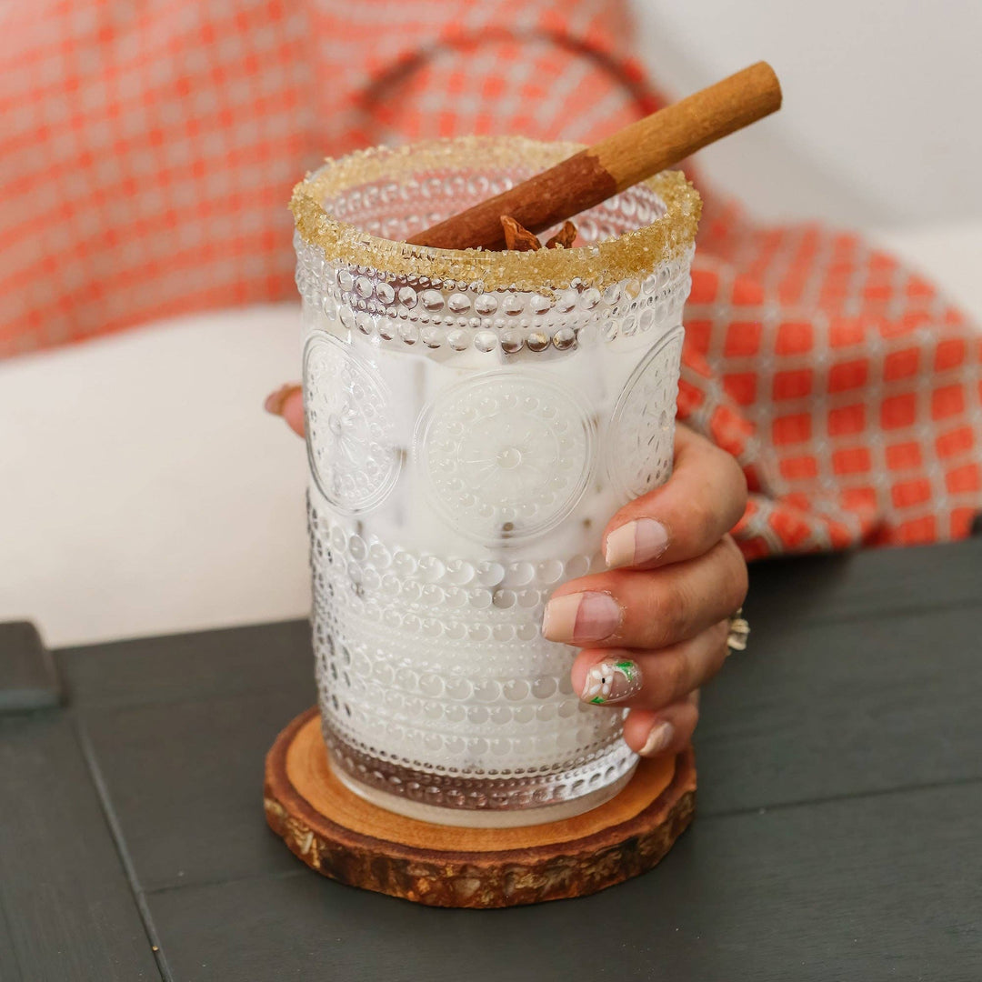 Hobnail Clear Drinking Glass - Merry PigletsKate Aspen