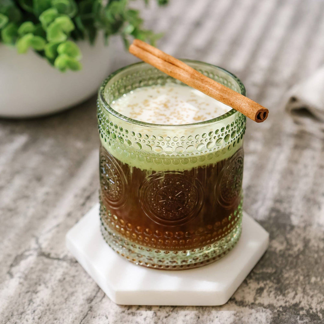 Hobnail Green Drinking Glass 10 oz - Merry PigletsKate Aspen