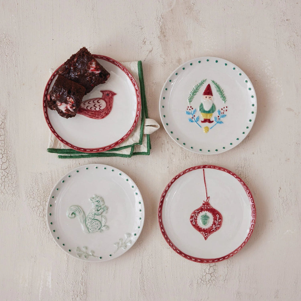 Holiday Appetizer Plate - Merry PigletsCreative Co - Op