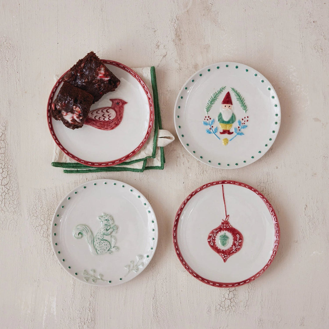 Holiday Appetizer Plate - Merry PigletsCreative Co - Op