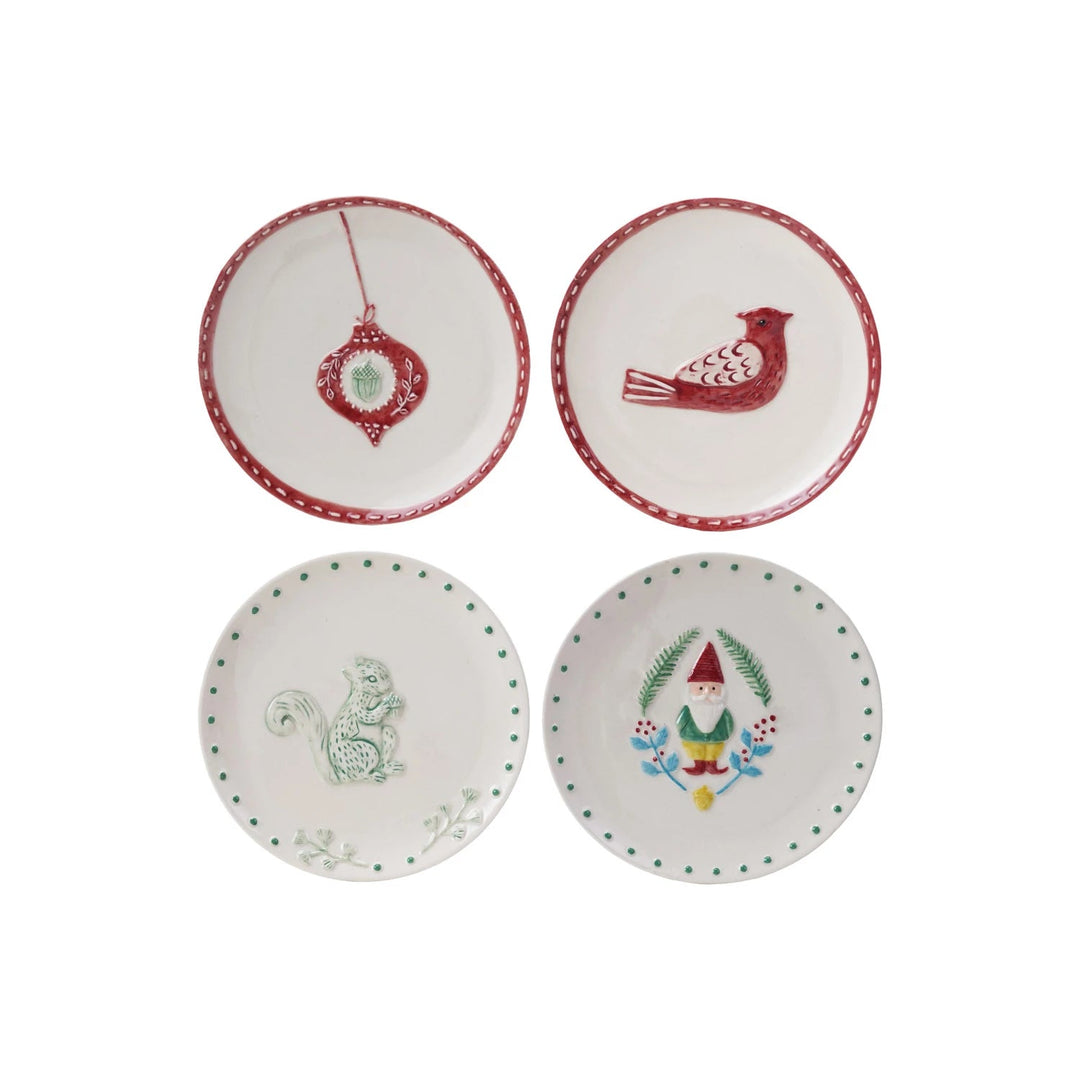 Holiday Appetizer Plate - Merry PigletsCreative Co - Op