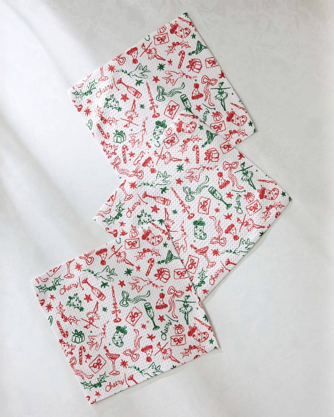 Holiday Doodles Multi Dishcloth Set - Merry PigletsGeometry