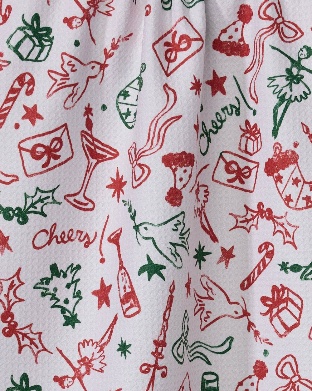 Holiday Doodles Multi Tea Towel - Merry PigletsGeometry