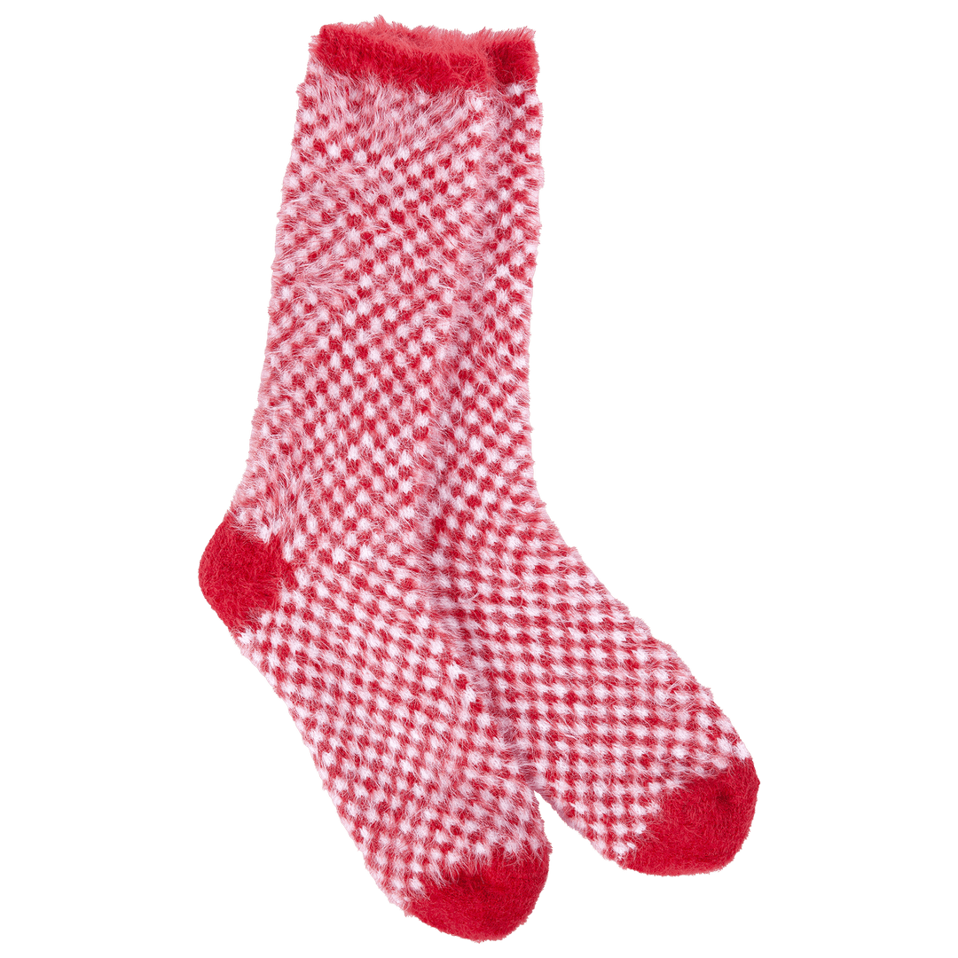 Holiday Red Check Crew Socks - Merry PigletsWorld's Softest Socks