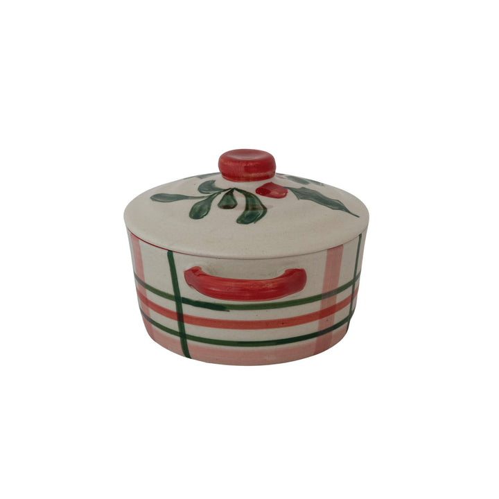 Holiday Stripe Baker Dish - Merry PigletsCreative Co-Op