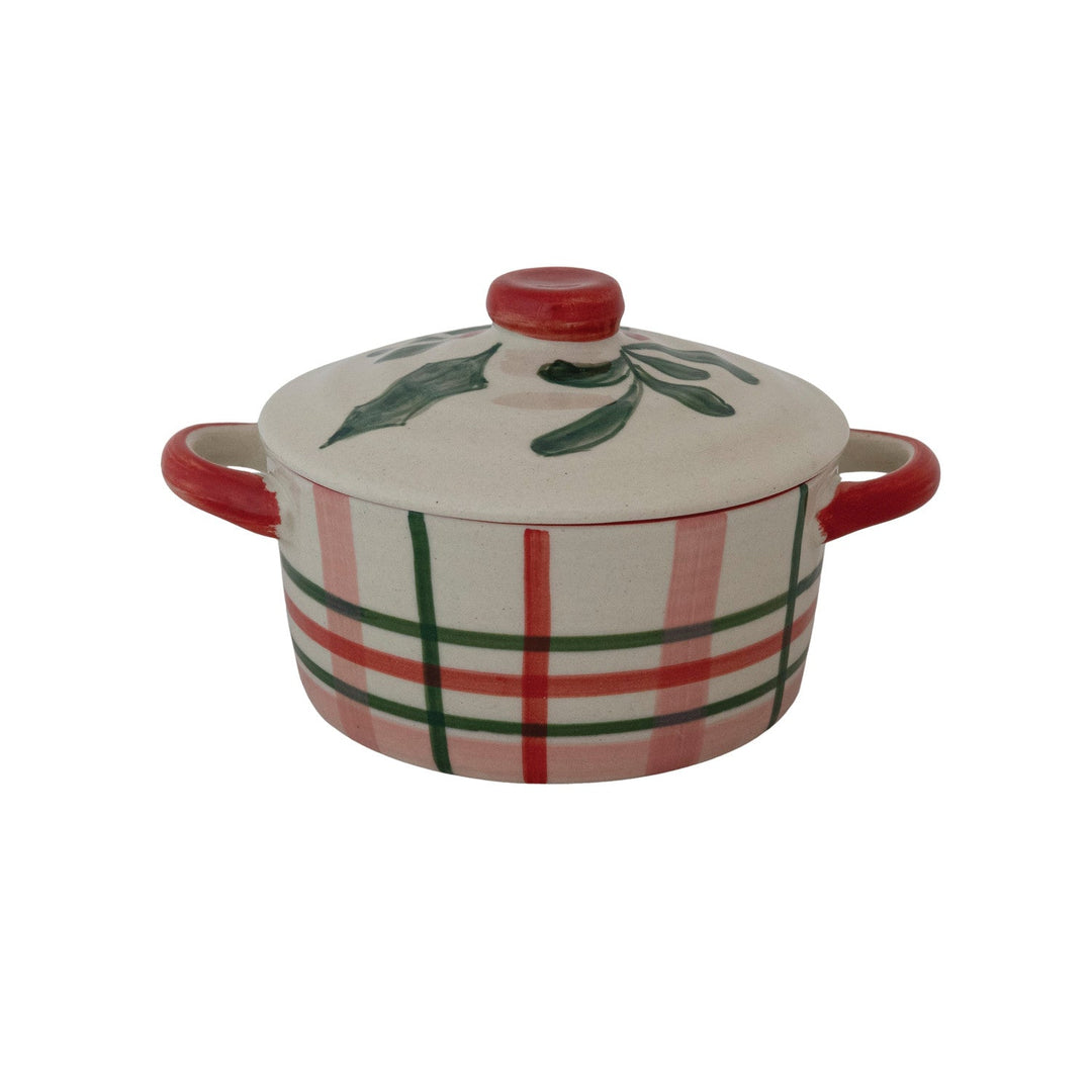 Holiday Stripe Baker Dish - Merry PigletsCreative Co-Op