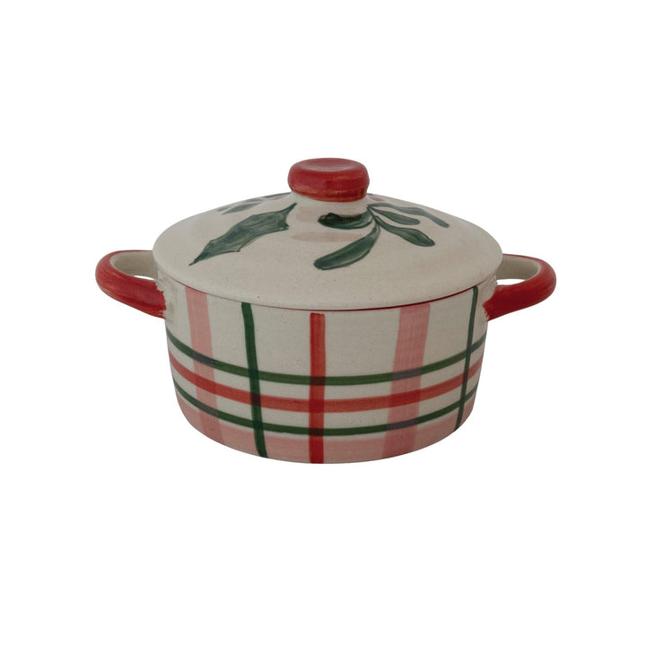 Holiday Stripe Baker Dish - Merry PigletsCreative Co-Op
