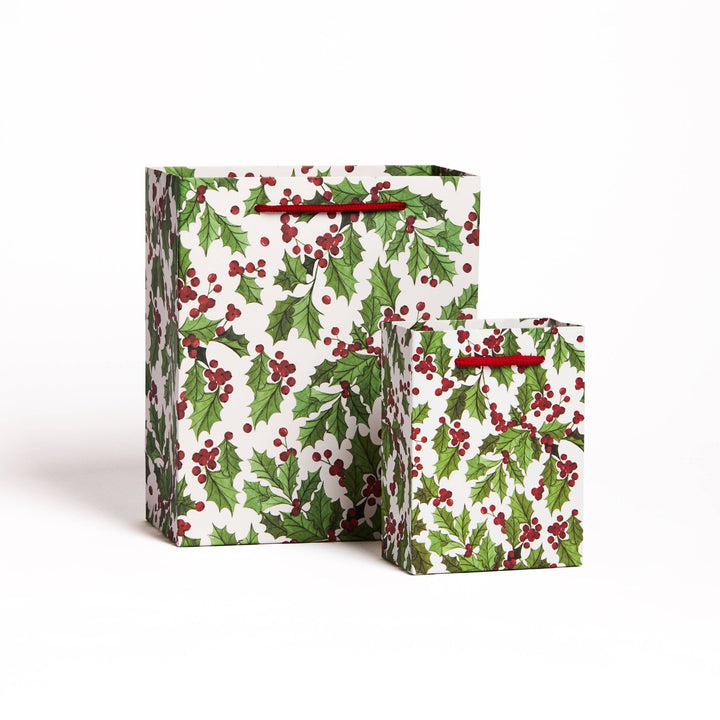 Holly Holiday Gift Bag Medium - Merry PigletsAbigail Jayne Design