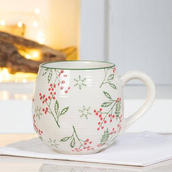 Holly Leaves Mug - Merry PigletsAbbott