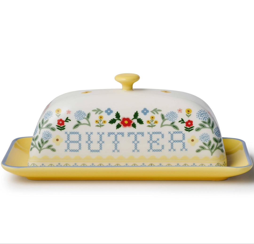 Home Sweet Home Porcelain Butter Dish - Merry PigletsRifle Paper Co.