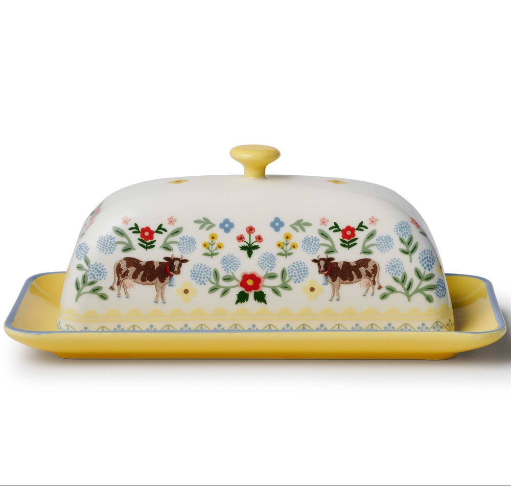 Home Sweet Home Porcelain Butter Dish - Merry PigletsRifle Paper Co.