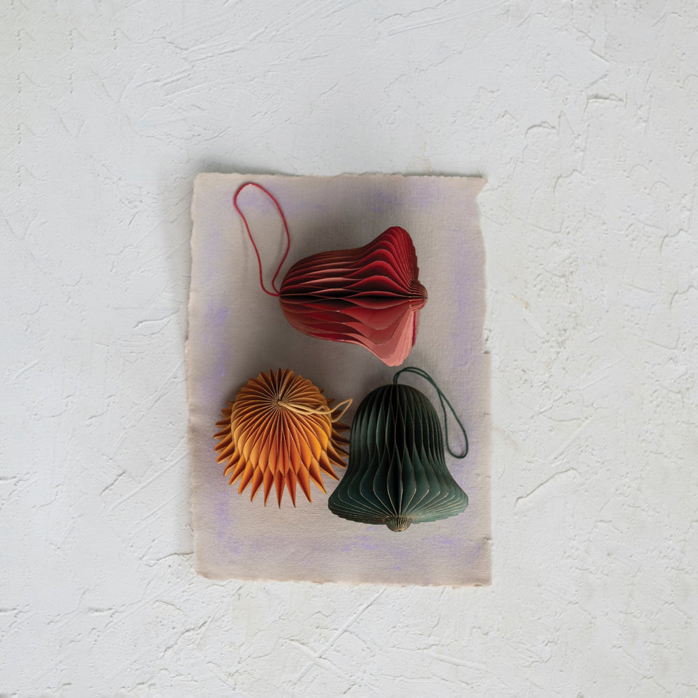 Honeycomb Bell Ornament - Merry PigletsCreative Co - Op