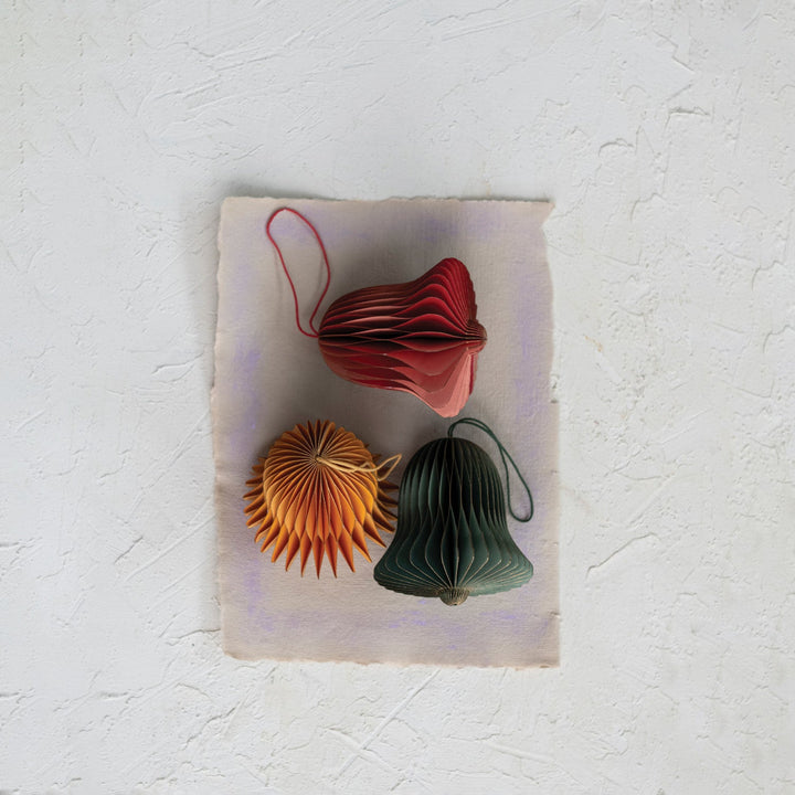 Honeycomb Bell Ornament - Merry PigletsCreative Co - Op
