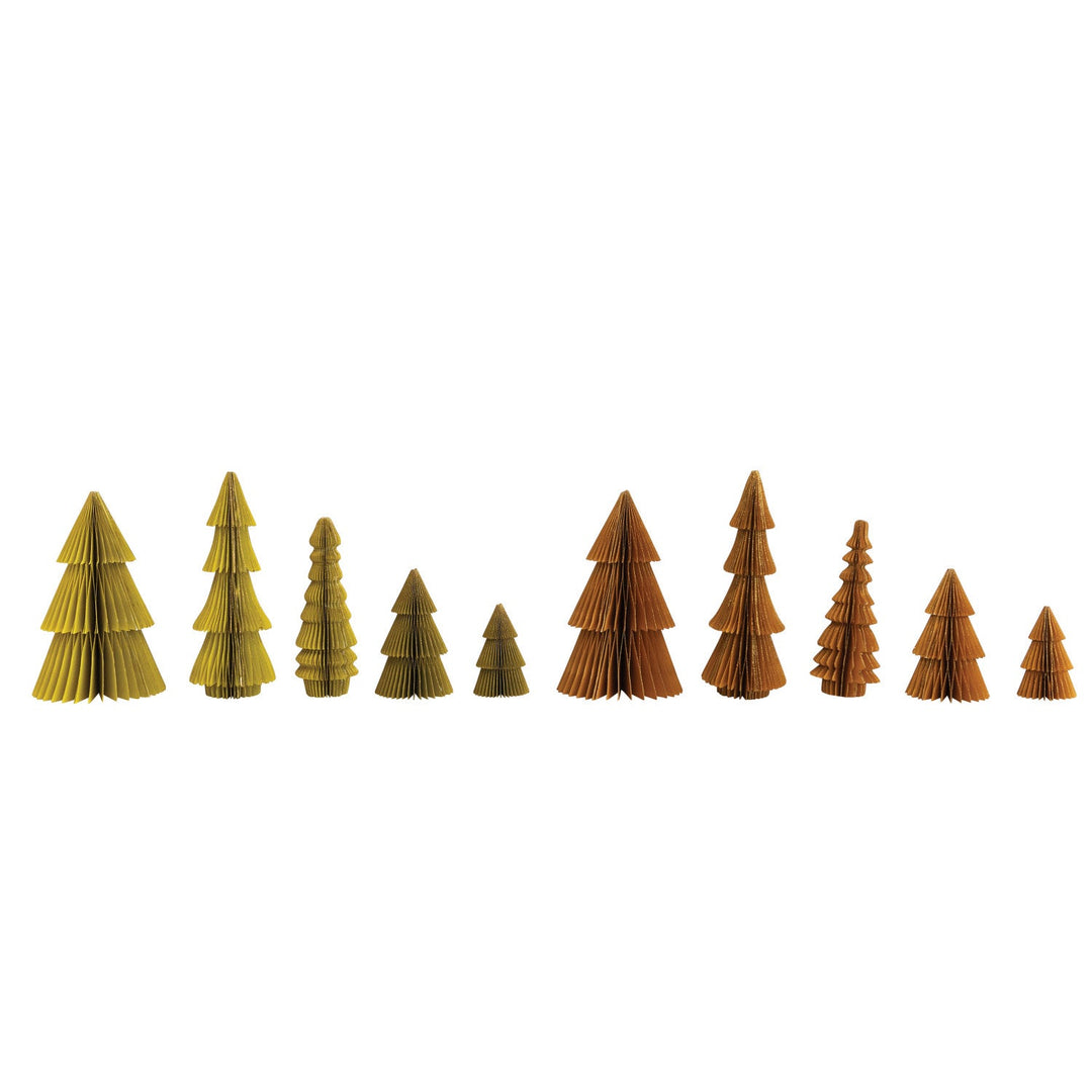 Honeycomb Glitter Trees Set - Merry PigletsCreative Co-Op