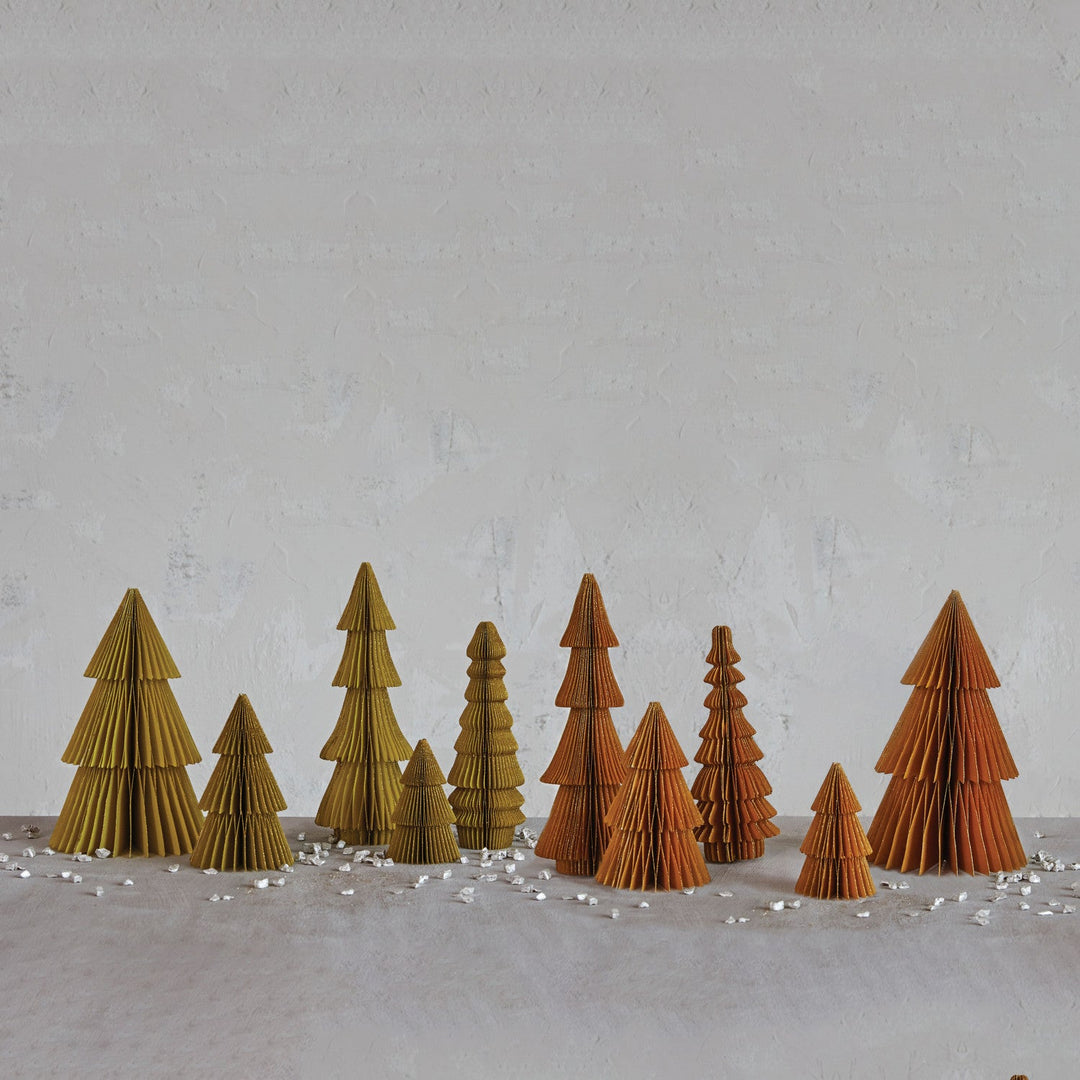 Honeycomb Glitter Trees Set - Merry PigletsCreative Co-Op