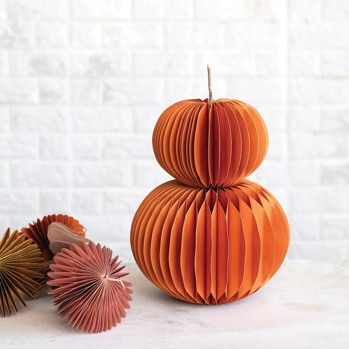 Honeycomb Paper Pumpkin - Merry PigletsCreative Co-Op