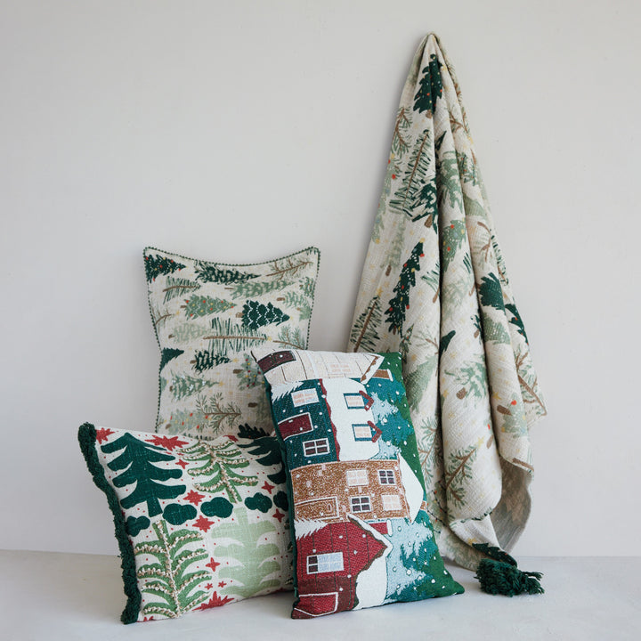Cotton & Linen Woodland Tree Pillow