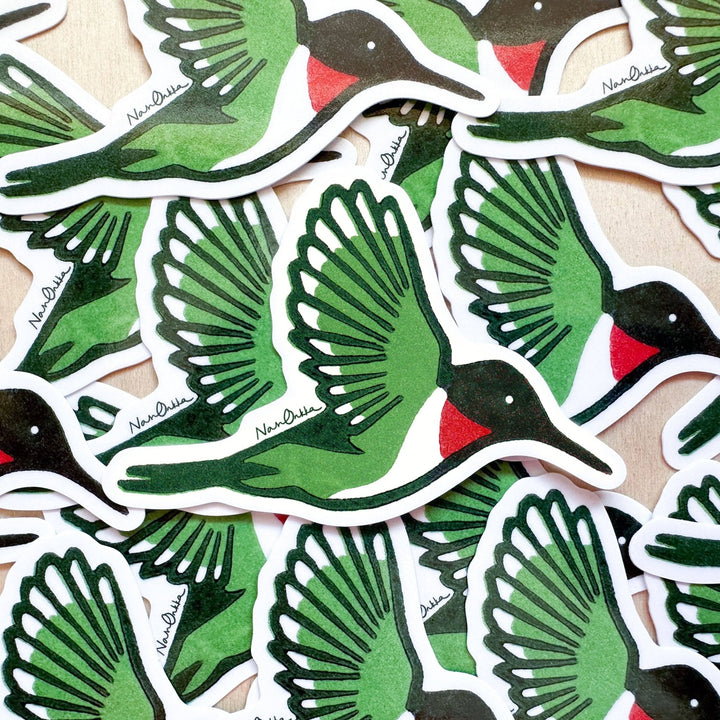 Hummingbird Sticker - Merry PigletsNan Onkka Prints