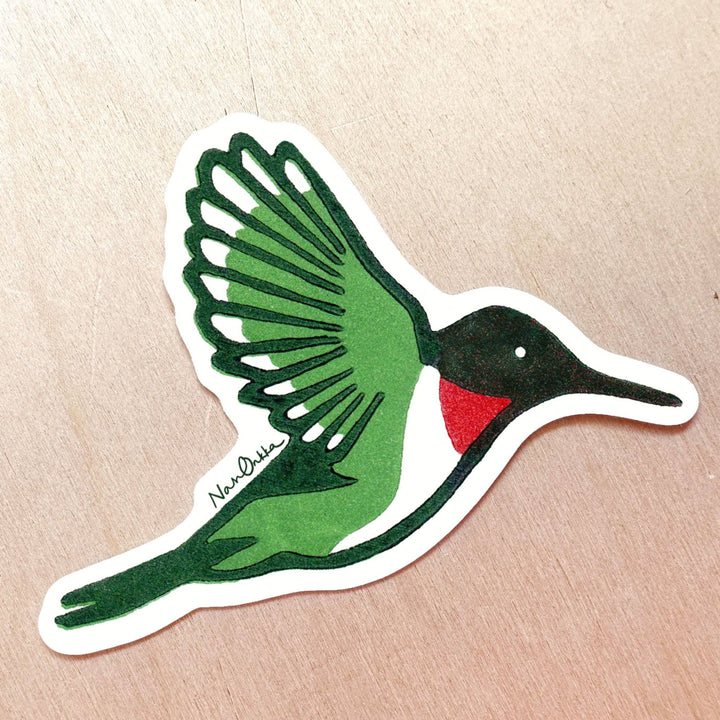 Hummingbird Sticker - Merry PigletsNan Onkka Prints