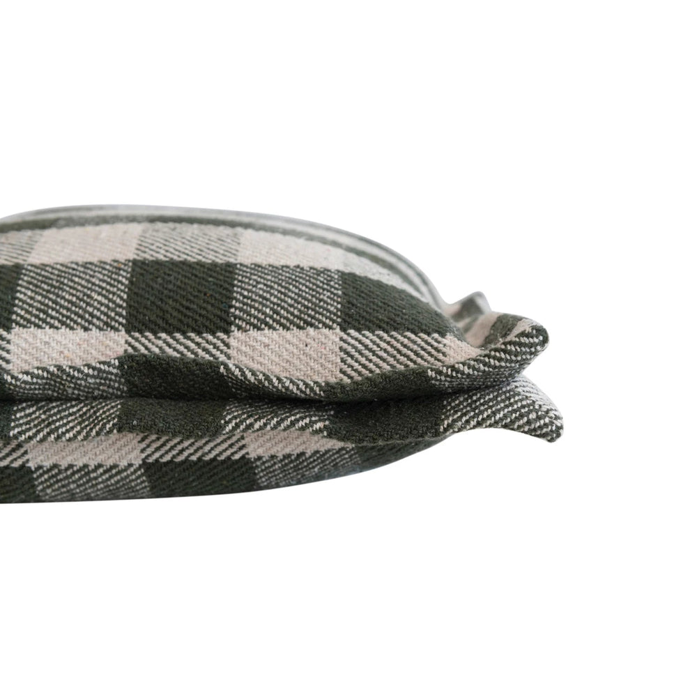 Hunter Green Check Pillow - Merry PigletsCreative Co - Op