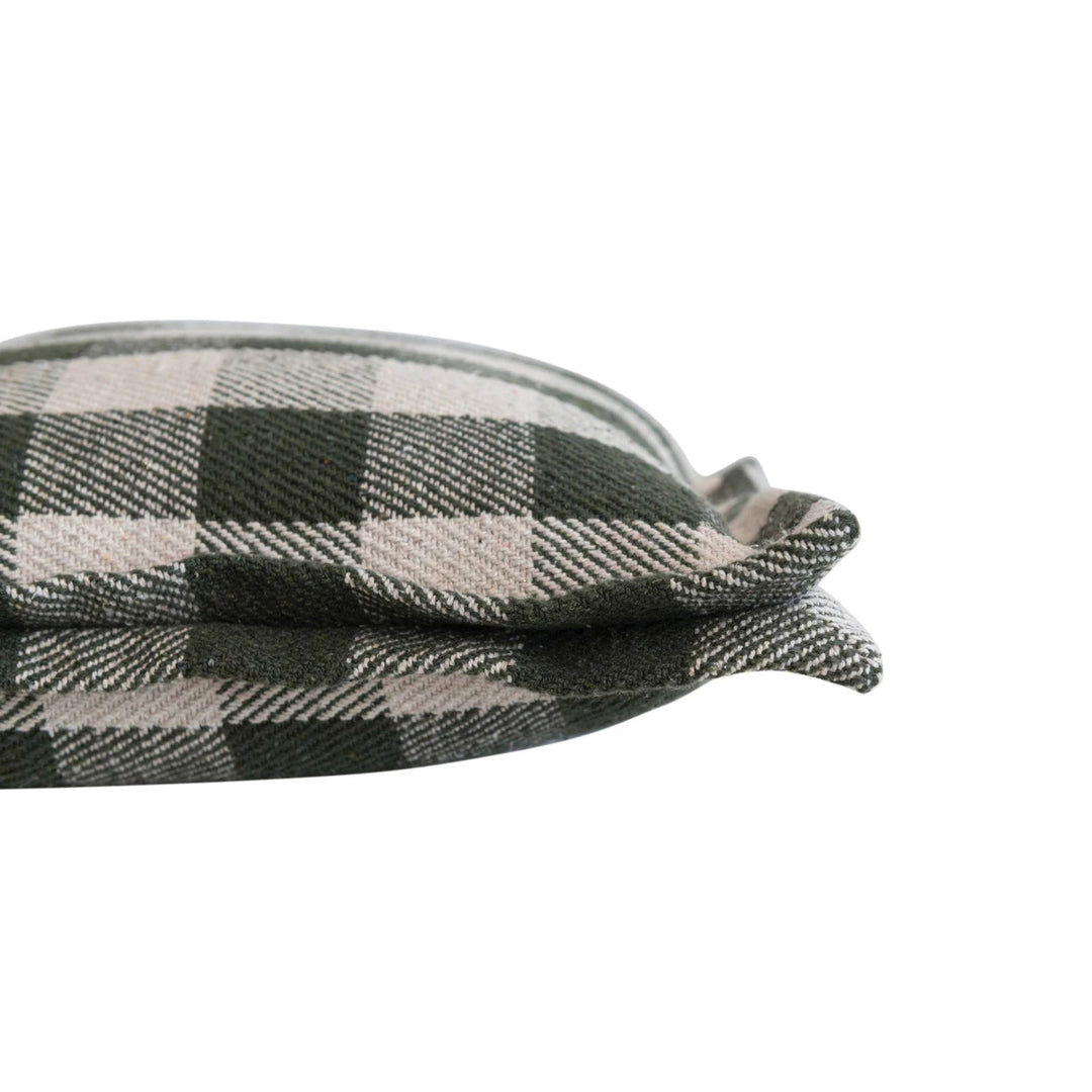 Hunter Green Check Pillow - Merry PigletsCreative Co - Op