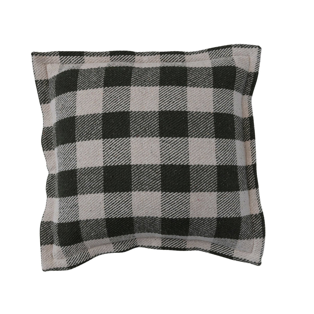 Hunter Green Check Pillow - Merry PigletsCreative Co - Op