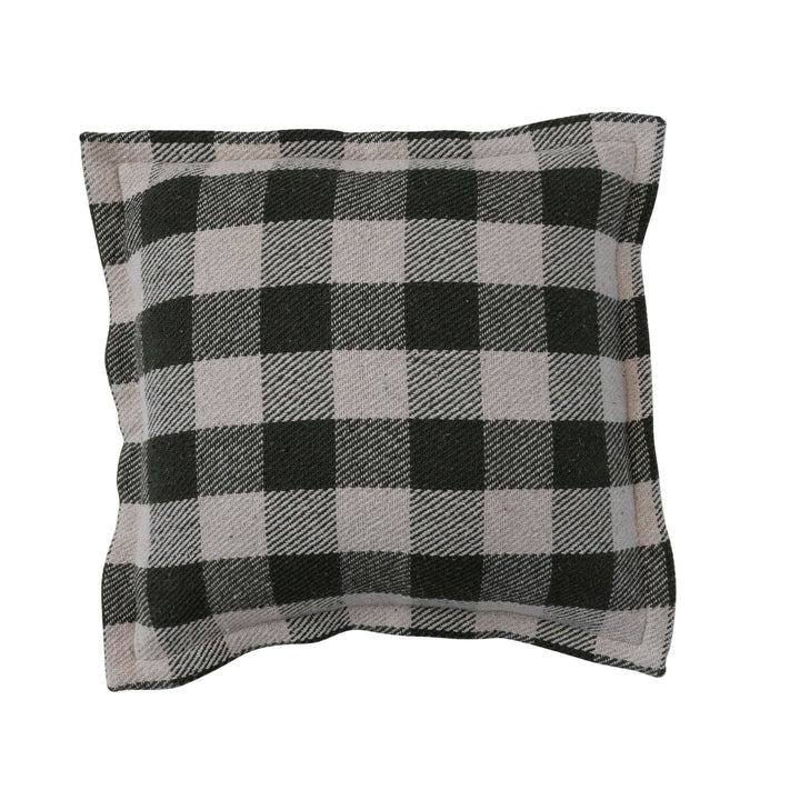 Hunter Green Check Pillow - Merry PigletsCreative Co - Op