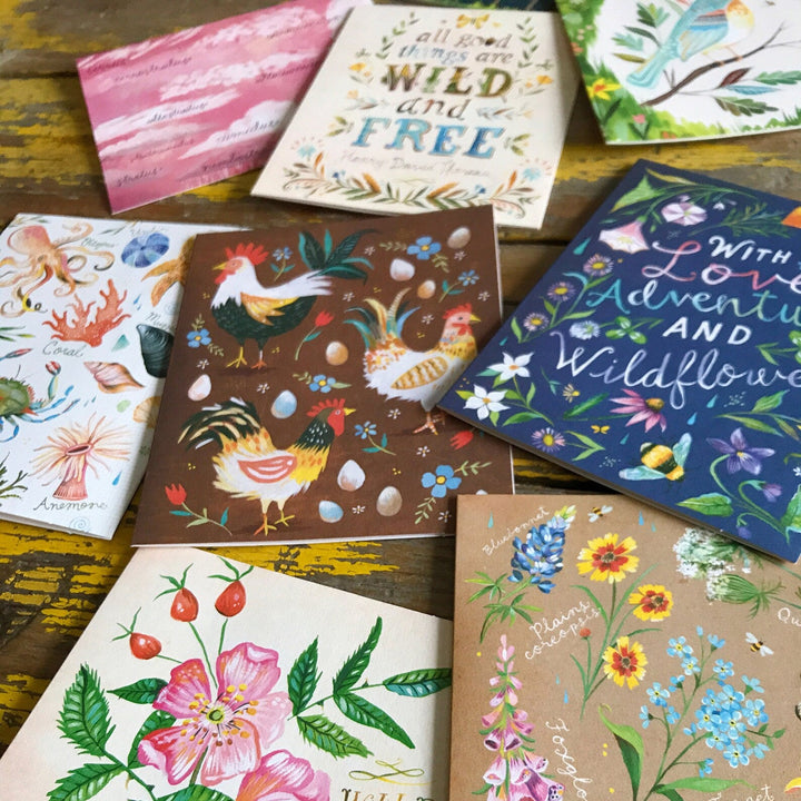 With Love, Adventure, and Wildflowers Notecards