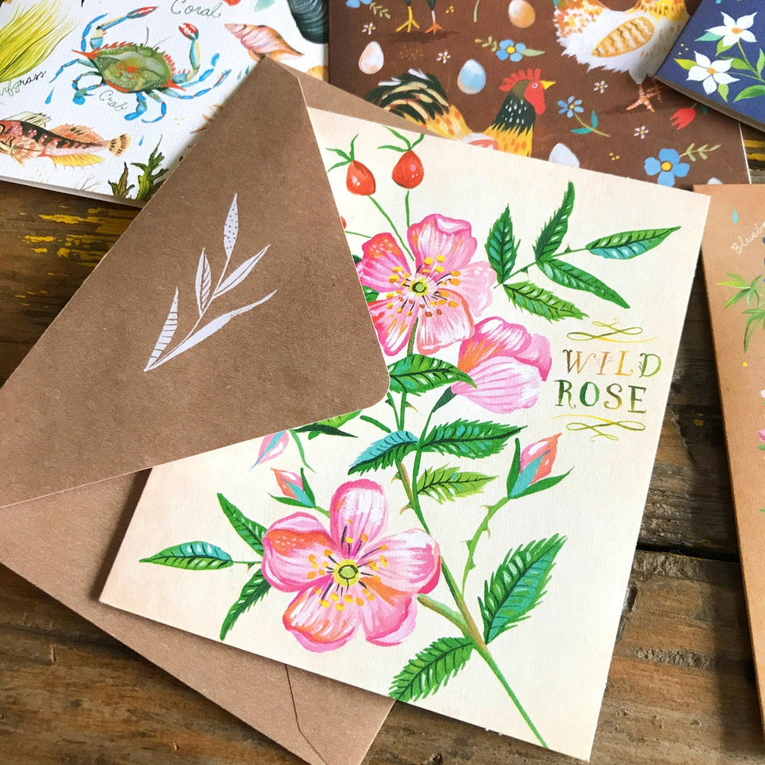 With Love, Adventure, and Wildflowers Notecards