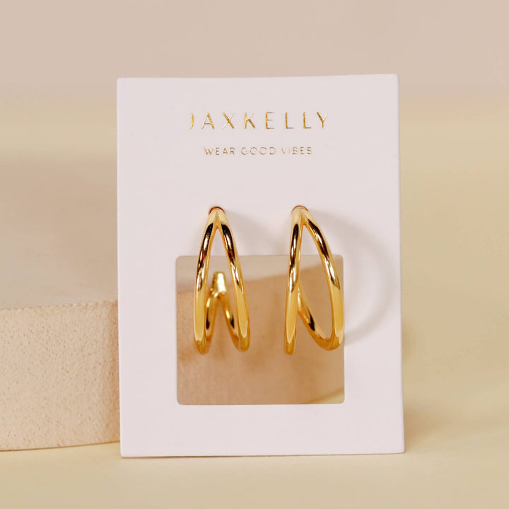 Illusion Double Hoop Gold Earrings - Merry PigletsJaxKelly
