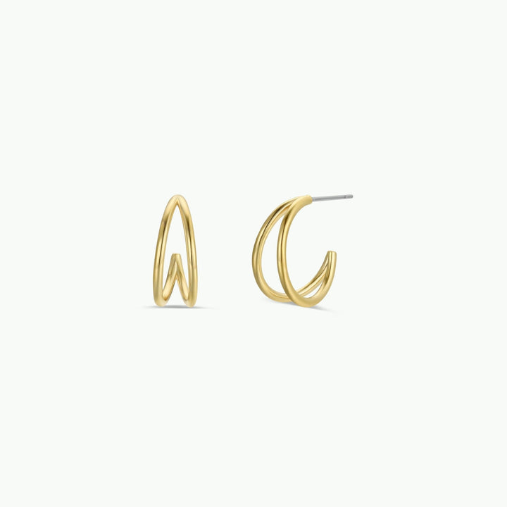 Illusion Double Hoop Gold Earrings - Merry PigletsJaxKelly
