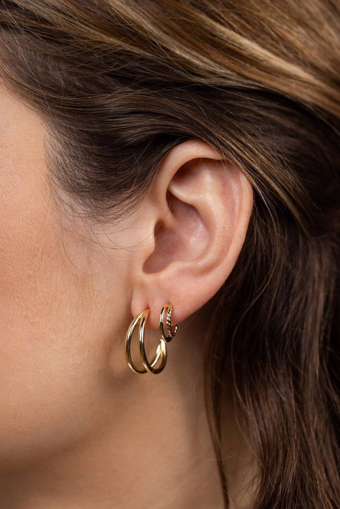 Illusion Double Hoop Gold Earrings - Merry PigletsJaxKelly