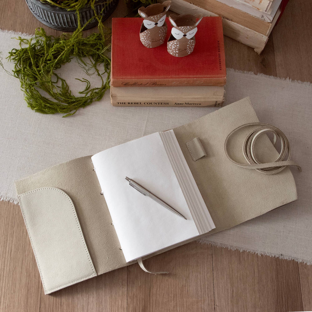 Ivory Suede Journal - Merry PigletsAndaluca