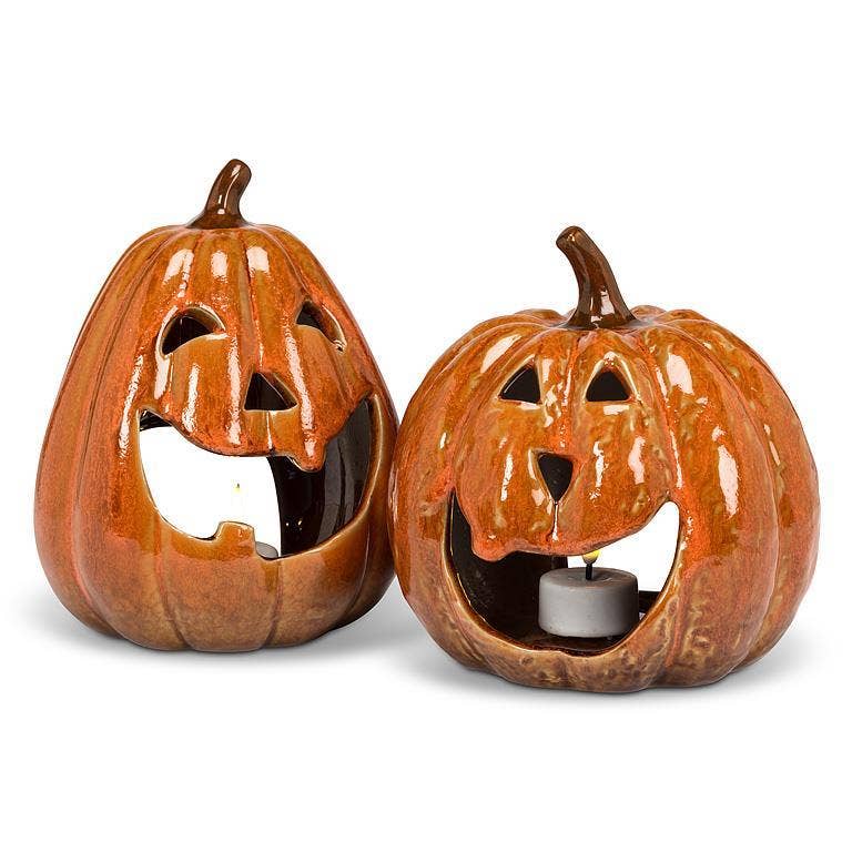 Jack O'Lantern Candle Holder - Merry PigletsAbbott