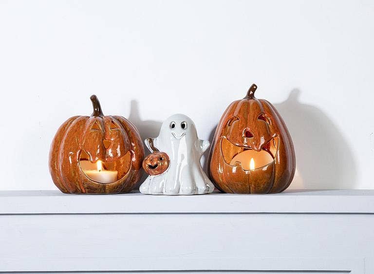 Jack O'Lantern Candle Holder - Merry PigletsAbbott