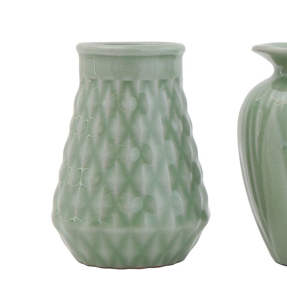 Jade Vase with Crackle Glaze - Merry PigletsCreative Co-Op
