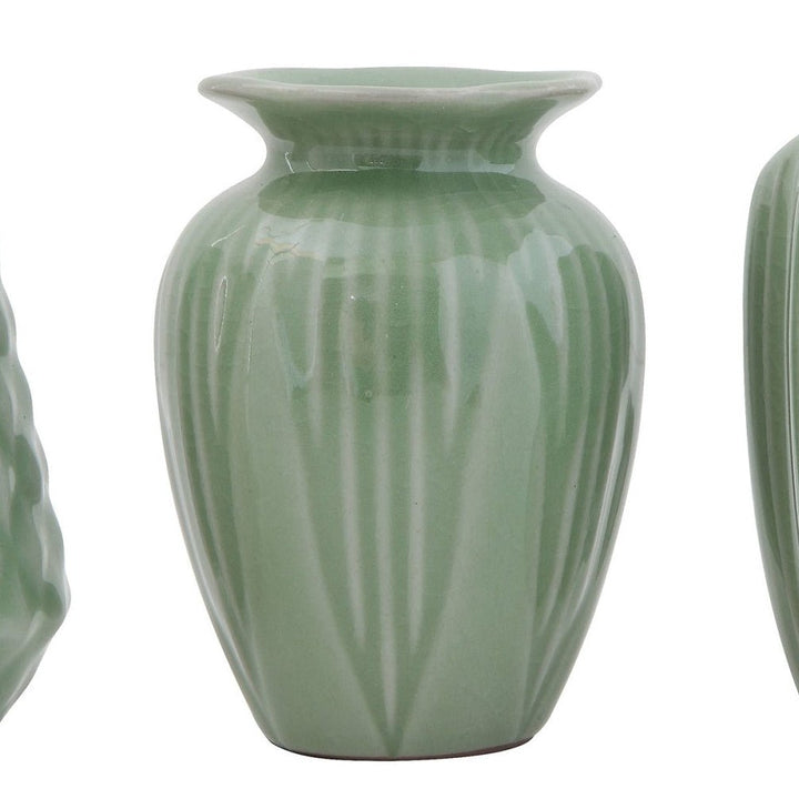 Jade Vase with Crackle Glaze - Merry PigletsCreative Co-Op