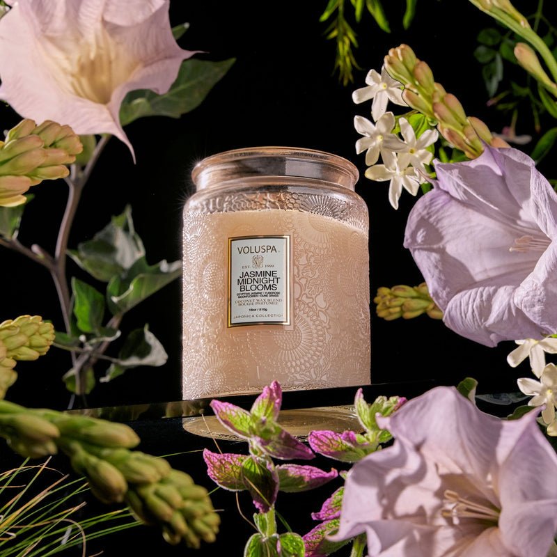 Jasmine Midnight Blooms Large Jar Candle - Merry PigletsVoluspa