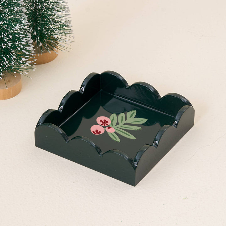 Jolly Sprig Green Scallop Trinket Tray - Merry PigletsThe Darling Effect